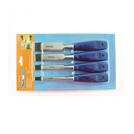 Narex Richter Jeu De 4 Ciseaux à Bois - Tailles 6, 13, 19, 25 Mm - Acier Cr-V Traité Cryogène, Poignées En Frêne - 9
