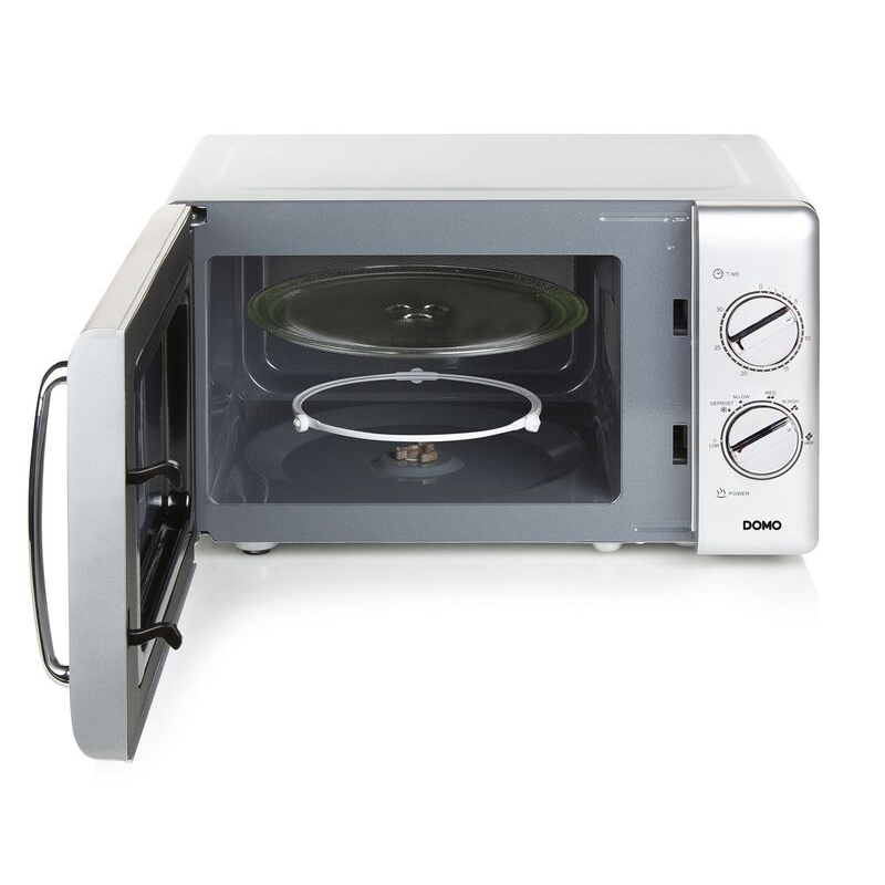 Four Micro-ondes Solo DOMO DO3025 25L - 900W, Argent, Commandes Mécaniques, Plateau Tournant 27cm