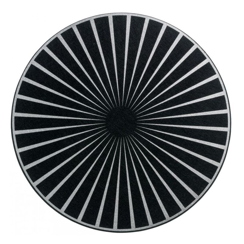 Set de table rond imprime raini 40cm noir-argent polyester - Tecniba