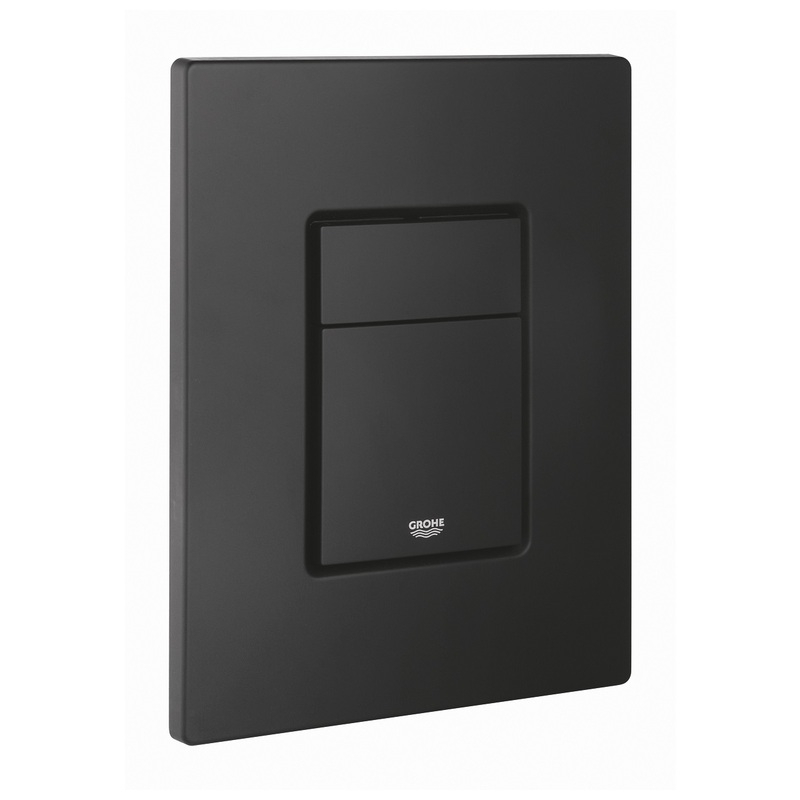 Plaque De Commande GROHE Nova Cosmopolitan Phantom Black - Double Touche Interrompable, Économie D'Eau, Pour Rapid SL