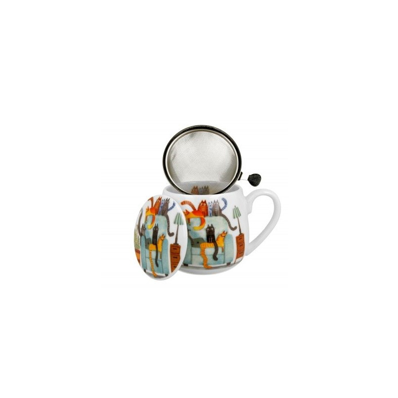 Mug Avec Infuseur Intégré - Blanc, Porcelaine, Pour Thé Et Infusions