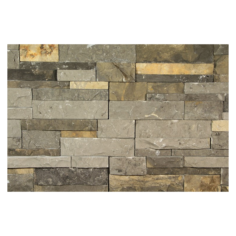 Pierre de parement a coller java grey brown box 0.50m² . - Tecniba