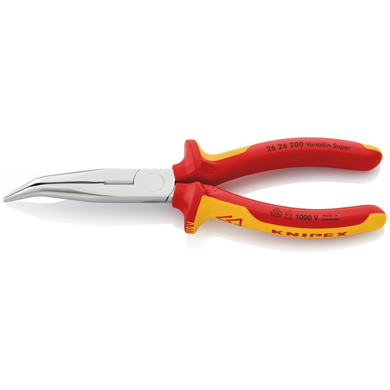 KNIPEX 19 03 130 Pince à Becs Ronds Avec Tranchant (Pince D'orfèvre) Gainées En Plastique Chromée 130 Mm