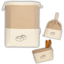 Sac a pain coton beige 3-en-1