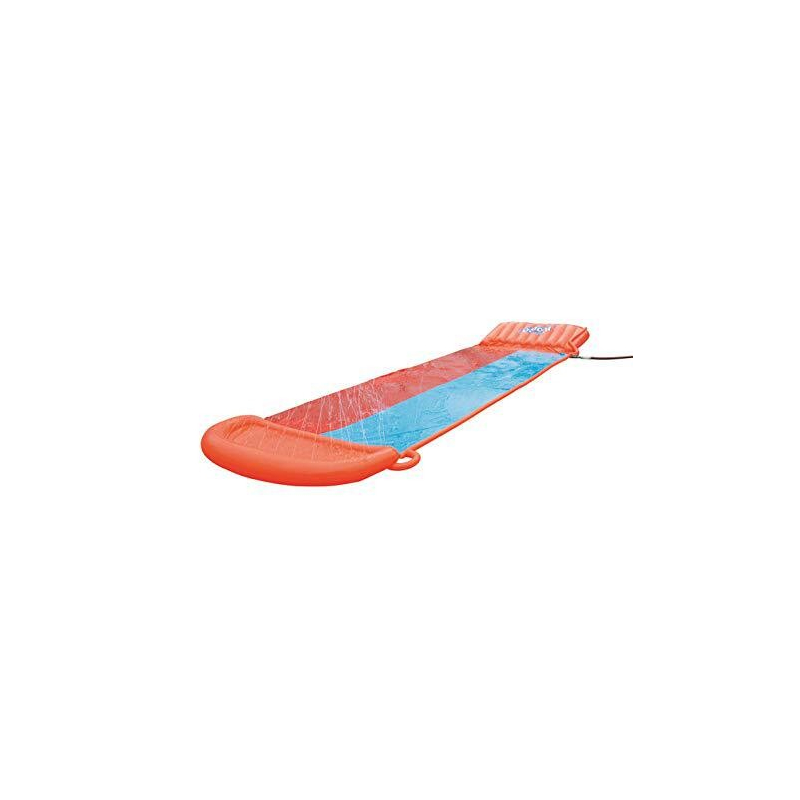 Tapis De Glisse Double Splashcoaster™ Bestway 488 Cm – 2 Pistes + Arroseurs, Toboggan Aquatique Géant Jardin