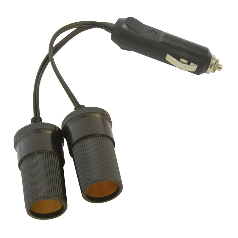 Multiprise Allume-cigare CARPOINT - 2 Ports 12/24V - Angle Réglable 90° - LED Indicateur - Fusible Inclus - Pour Voiture Camping-car - 12