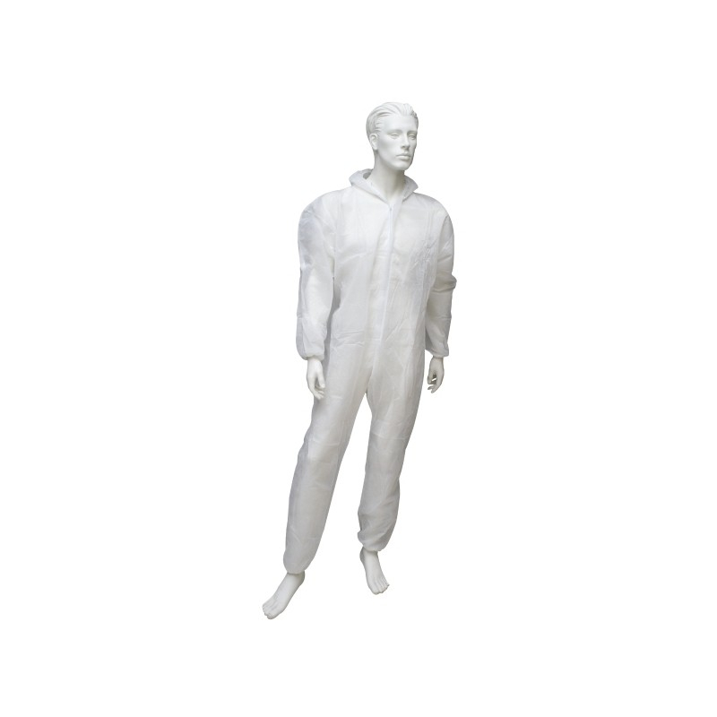 OX Tools Combinaison Jetable PP 40g - Protection Complète, Blanc - Tailles M à XXL
