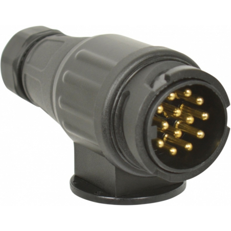 Adaptateur Prise Remorque 13 Broches Vers 7 Broches - Court, Avec Prise Allume-cigare 12V, Noir