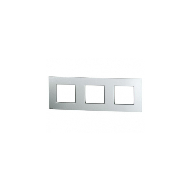 Plaque Triple Horizontale Hager WXP4013 - Verre Dépoli Blanc Moon Glass - Neuf